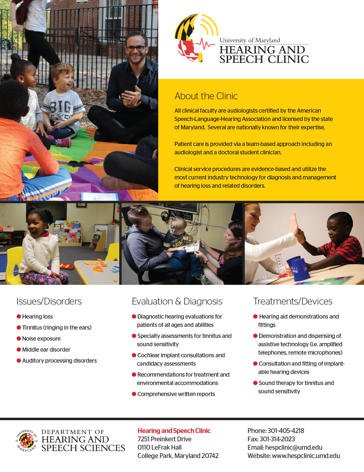 Hearing and Speech Clinic (UMD) Flyer